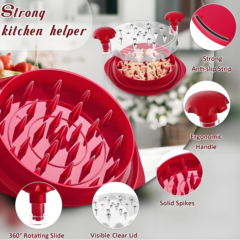 Yehenarn Chicken Shredder,Manual Meat Grinder,Pet Food Aid,High Resistance To 356 ° F,Free Of Bisphenol A,Strong Anti Slip,Easy To Use,Specially Designed For Grinding Meat And Vegetables(Red) - Image 3